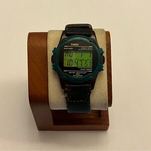 VINTAGE TIMEX EXPEDITION INDIGLO ACTION ALARM CHRONOGRAPH GREEN/BROWN WATCH